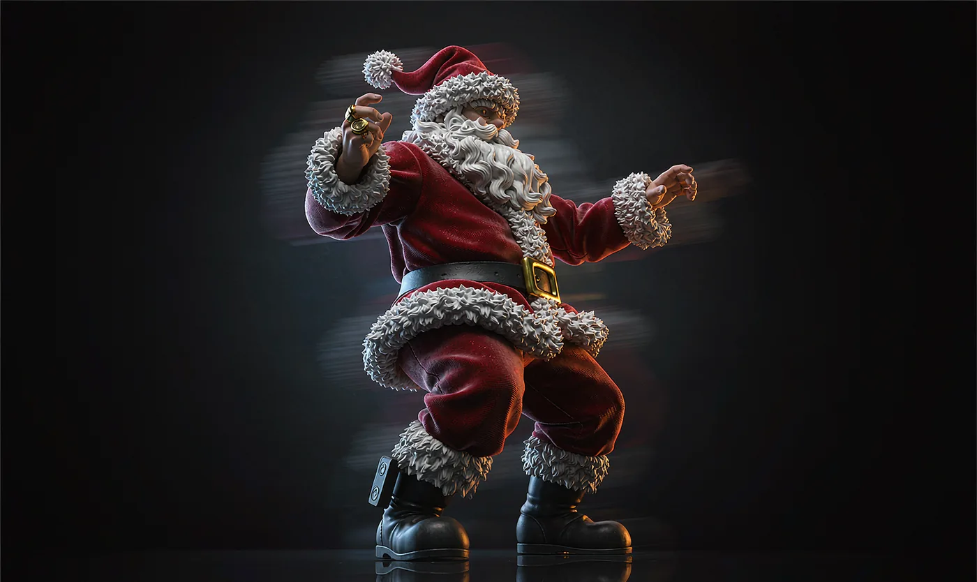 3D Dancing Twerking Santa Claus — 360 degree product view